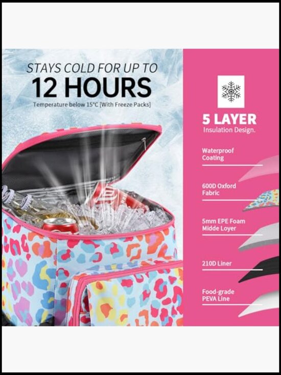 Insulated Leak Proof Backpack Cooler Lightweight Durable Outdoor Camping Beach main image 6
